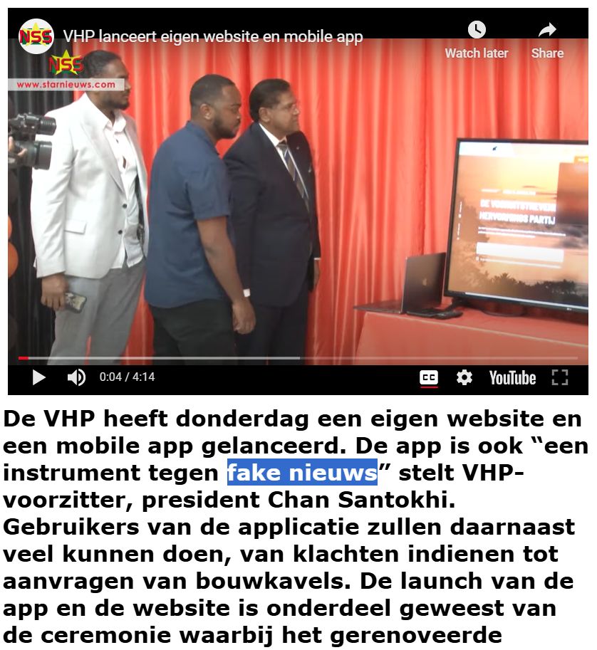 Fake news? de VHP liegt zelf!